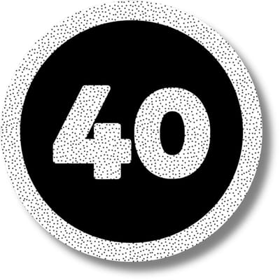 20x Stickers 40 Jaar | Verjaardag of Jubileum | Zwart Wit Cijfer Stickers