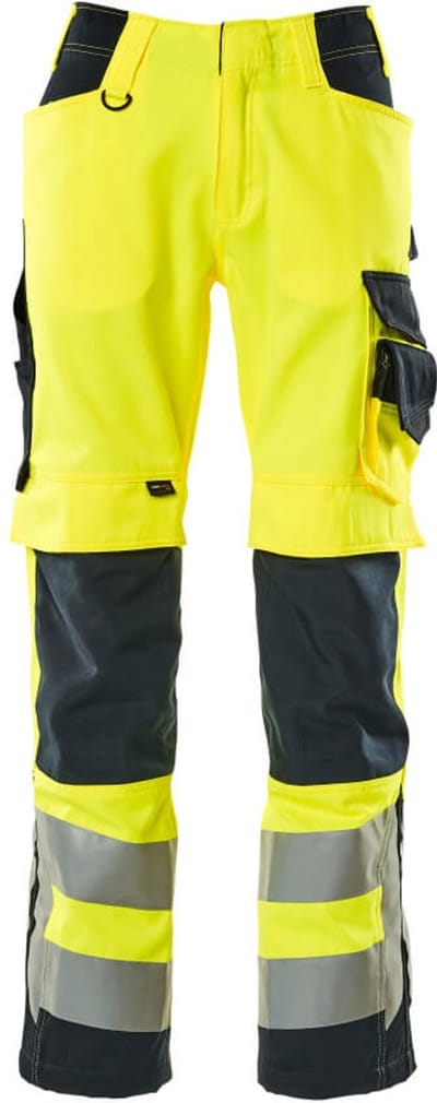 Mascot Safe Supreme Broek met kniezakken 15579-860 - hi-vis geel/donkermarine - C46 - 76