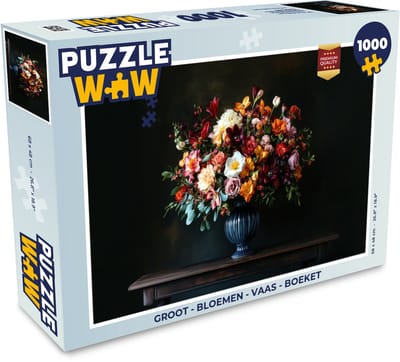 Puzzel Groot - Bloemen - Vaas - Boeket - Legpuzzel - Puzzel 1000 stukjes volwassenen