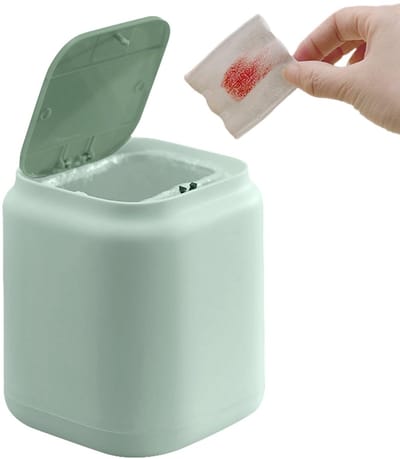 Dailygoods- Afvalemmer 1,5 liter - Mini Tafelafvalemmer - Kunststof - Schokbestendig - Drukknopontwerp - 15 x 13 x 13 cm - Prullenbak