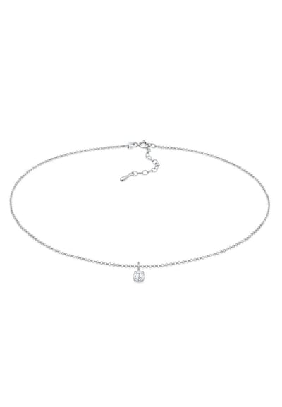 Elli - Halsketting - Dames choker eenzam hanger basis met zirkonia in 925 sterling zilver - Dames