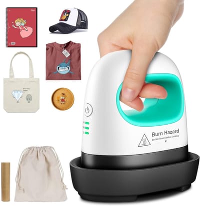 Heat Press Mini Transferpers voor T-Shirts en Textiel Personaliseren - Transferpers Compact Design met Instelbare Warmtestanden - Heat Press voor Truien Dekens Handdoeken en Draagtassen