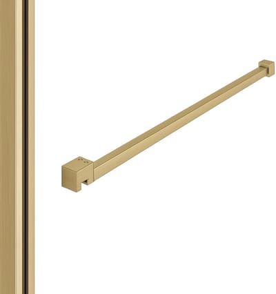 DutchLine - Profielset voor Slim Glasplaten - Muurprofiel 200cm - Stabilisatiestang 120cm – Geborsteld messing Goud