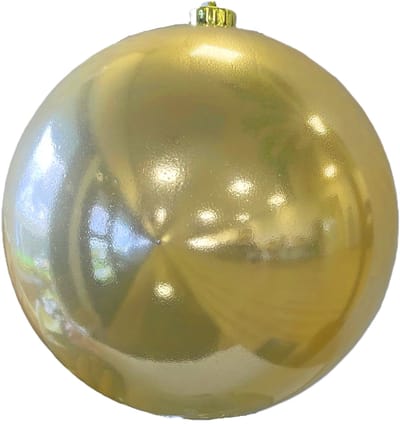 Decoris Kerstbal - licht parel/champagne - groot - 20 cm - kunststof - glans - kerstversiering