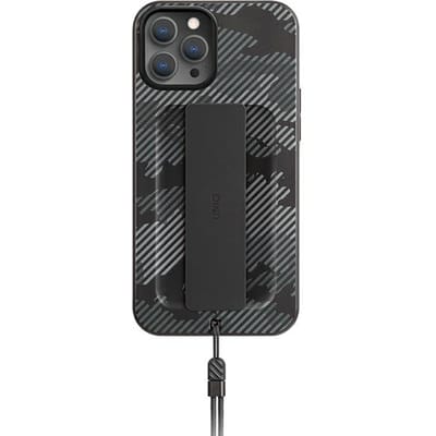 Uniq Heldro Serie - Antimicrobieel Telefoonhoesje - iPhone 12 - Charcoal Camo - FlexGrip