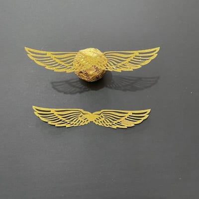 50 stuks Glitter Gouden Vleugel Chocolade Plaquettes Alleen Decoratie- Delicate Kunst Voor Verjaardagsfeesten met Wizzard Thema Chocoladetaart Vleugels Wafeldecoraties beige