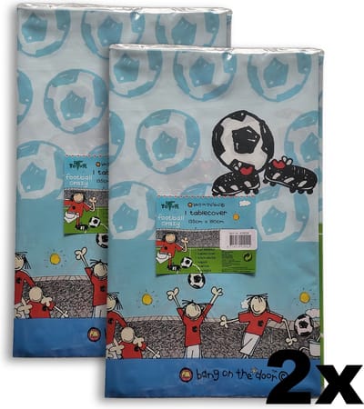 Voetbal Tafelkleed - Football Crazy - 135 cm x 180 cm - 2 stuks
