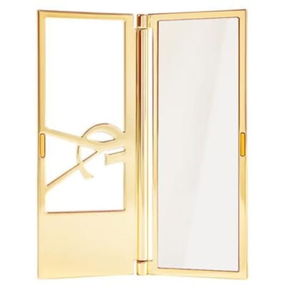 Yves Saint Laurent Uitgesneden Logo Vouwspiegel, Draagbare Dubbelzijdige Make-upspiegel Makeup Mirror