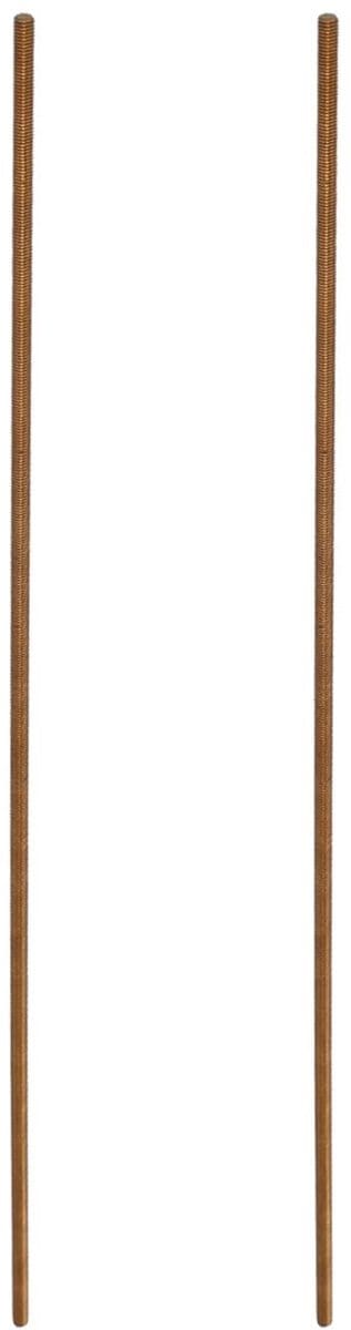 Dailygoods- Staafbouten M3 x 250 mm - Volledige Schroefdraad - Messing - Voor Klemmen/U-bouten - 2 Stuks - Gouden Tint - Schroefdraadstangen