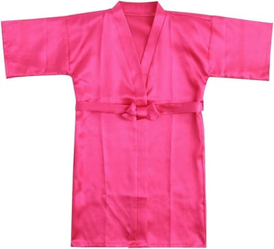 Kinderbadjas - Nachtkleding Morgenjas - Thuis Ontspannen - Zachte Katoenmix - 4-5 Jaar - Hot Pink