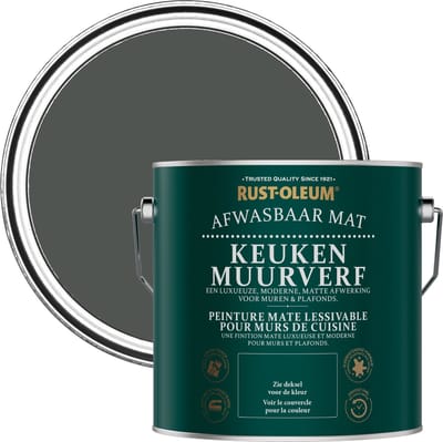 Rust-Oleum Donkergrijs Keuken muurverf - Grafiet 2,5L
