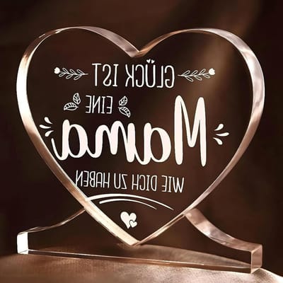 Hart Decoratie - Acryl Cadeau - Moeder Liefde Tonen - Onbreekbaar Acryl - 105 cm - Transparant