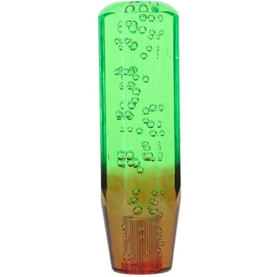 Pommeau de levier de vitesse universel bicolore en cristal à bulles, tête de levier de vitesse manuel avec filetage 8 mm 10 mm marron/vert