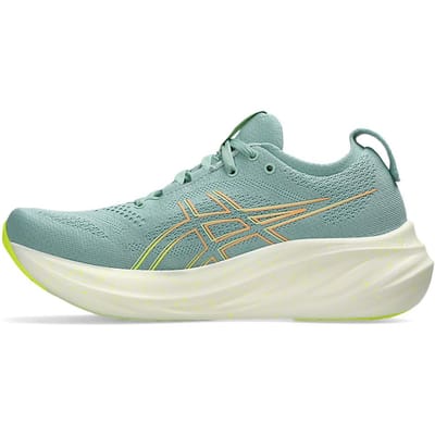 ASICS Baskets Gel Nimbus 26 Celadon Clair Femme Bleu Canard Jaune Sécurité 1012B601-301 35.5 gray