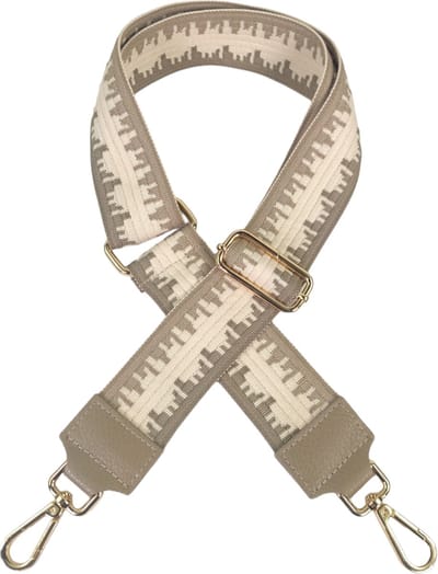 Qischa® Bag strap - Tassenriem - Schouderband - Schouderriem - Tassen Riem - Tas Hengsel - Verstelbare Riem - taupe, beige - gouden hardware