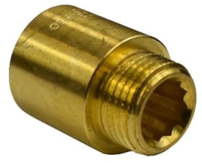 Kraanverlengstuk Messing 1/2" AG x 1/2" IG 20 mm