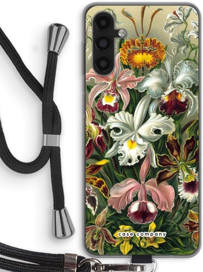 Case Company® - Hoesje met koord geschikt voor Samsung Galaxy A04s hoesje met Koord - Haeckel Orchidae - Telefoonhoesje met Zwart Koord - Bescherming aan alle Kanten en Over de Schermrand