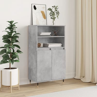 vidaXL - Hoge - kast - 60x36x110 - cm - bewerkt - hout - betongrijs