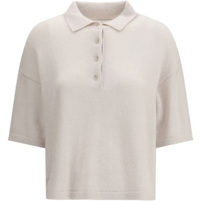 Allude Beige Cashmere Poloshirt