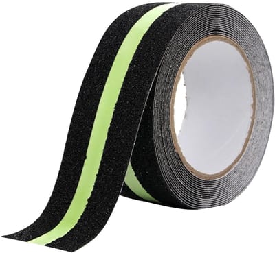 Antislip Tape - Zelfklevende tape - Antislip Stickers - Antislipstrips - Antislipstickers voor trappen - Voor Binnen en Buiten - Glow-in-the-Dark Anti-Slip Tape voor Trappen en Buitenoppervlakken - 5 cm * 5m - Zwart