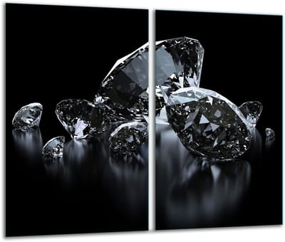 TMK ArtDeko Serie - Glazen Snijplank - 2x 30x52 cm - Zwart
