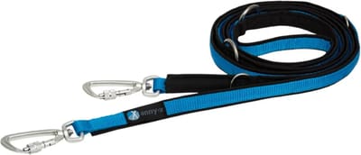 AnnyX Verstelbare Hondenriem – SAFETY – No Escape – 3 Meter – 2 cm Breed – Blauw/Zwart