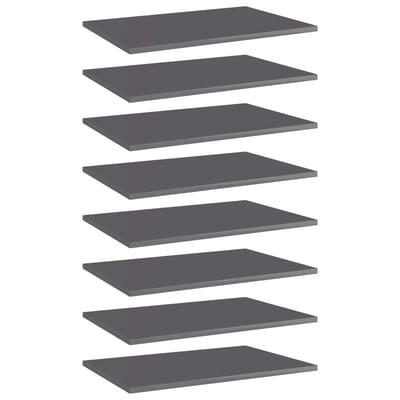 vidaXL - Wandschappen - 8 - st - 60x40x1,5 - cm - bewerkt - hout - hoogglans - grijs