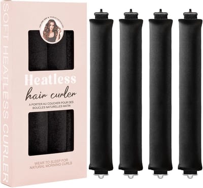 Krulspelden Set - Haarkruller Hittevrij - Haar Stijlen - Zonder Hitte Schade - 4 Stuks - Zwart