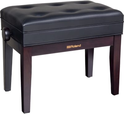 Roland RPB‑400RW – Verstelbare Pianobank met Opbergruimte – Rosewood, Massief Hout & Comfortabele Vinyl Zitting