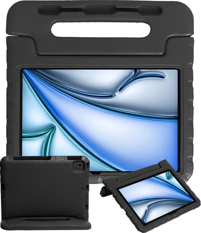 Hoesje - Geschikt voor Apple iPad Air (2024/2025/2026) - 11 inch - Kinderhoes Shockproof Bumper - Kidsproof Case - Tablethoes - Kinder Hoes Cover - Zwart