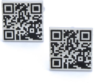 Manchetknopen - QR Code Zwart Wit Vierkant