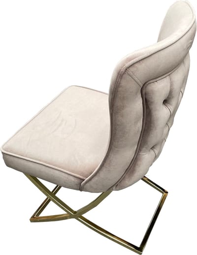 Eetkamerstoel - Rixos - Scarlet - Taupe met gouden onderstel