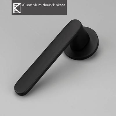 Deurklink Op Rond Rozet - Mat Zwart - Deurkruk - Deurbeslag Set - Incl. Bevestigingsmateriaal - Terugslagveer