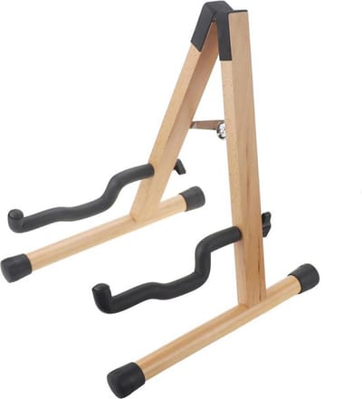Gitaarstandaard - Opvouwbare "A"-standaard voor akoestische en elektrische gitaar - Hout