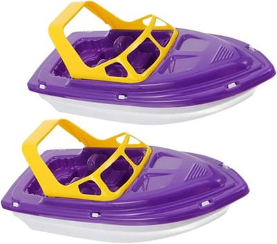 Badspeelgoed Bootjes - Waterspel Speelgoed - Creatief Badplezier - Stimuleert Hand Oog Coördinatie - 28 x 11.5 CM - Paars