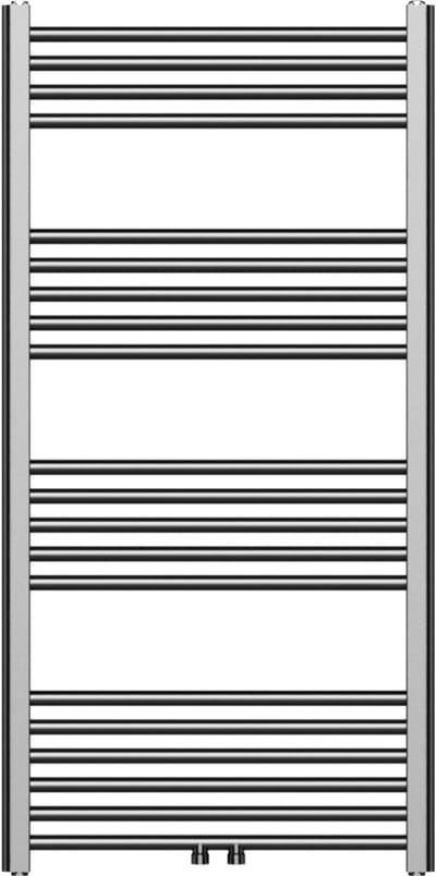 BELRAD Badkamer Radiator 1200x600mm Gunmetal Grijs – Middenaansluiting – 414W