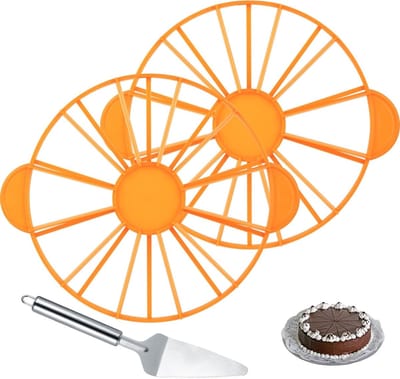 Verstelbare Cake Divider en Snijder voor Perfecte Taarten, Inclusief Cake Server en 2 Stukken voor 10/12 & 14/16 Stukken