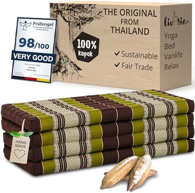Duurzame klapmatras 200x110cm - ecologische gastenmatras voor yoga, kamperen en balkon