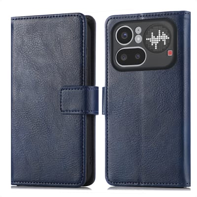 imoshion Hoesje - Geschikt voor Nothing Phone (4a) Pro - Luxe Bookcase - Donkerblauw