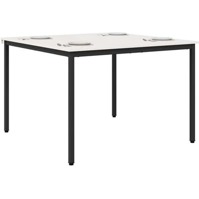 vidaXL - Eettafel - Wit - 110 - x - 110 - x - 75 - cm - Massief - grenenhout
