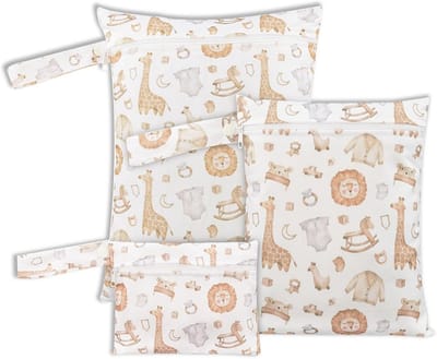 3 stuks waterdichte natte tas, waszak voor natte kleding, luiertas, zwemtas, strandtas, campingtas, opvouwbare reistas voor babyartikelen, handig voor onderweg