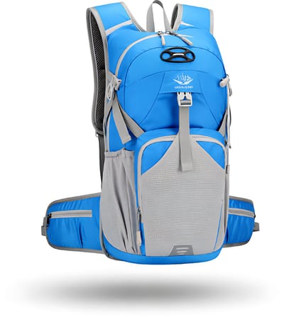 CarryQuest® - 20-35L Outdoor Camping Rugzak - Waterbestendige Nylon Daypack met Rugventilatie, Reflecterende Strip, Mesh Rugpaneel & Meerdere Vakken - 51x24x11 cm - Blauw