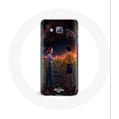 Coque - Samsung - Galaxy J3 2016 - Souple - Noir - Stranger Things