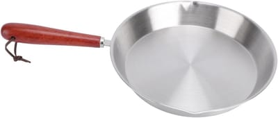 Mini Koekenpan - Omeletpan Kleine - Ontbijt Koken - Ergonomisch Houten Handvat - Compact Formaat - Zilver