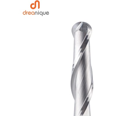 Dreanique 1 st Carbide Ball Nose End Frees 2 Fluiten R0.5-R4.0 End Mill Router Bit voor Hout en Aluminium W2B