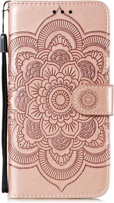 Geschikt voor Samsung Galaxy A51 Bookcase - Roze - Bloemen - Portemonnee Hoesje - Pasjeshouder