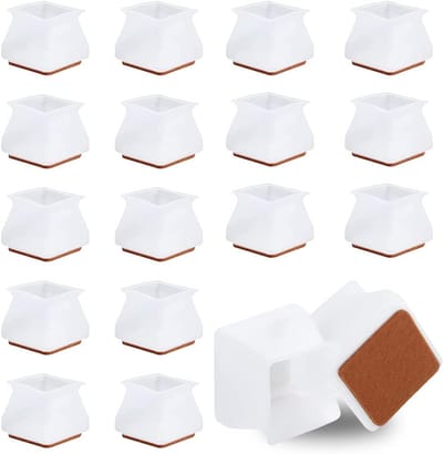 16-delige Silicone Stoelpootdoppen voor Meubels, Antislip en Geluidsdempend, Wit