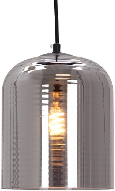 Olucia - CAIA - Hanglamp - Grijs / Zwart - 6L - Vorm: Rechthoek