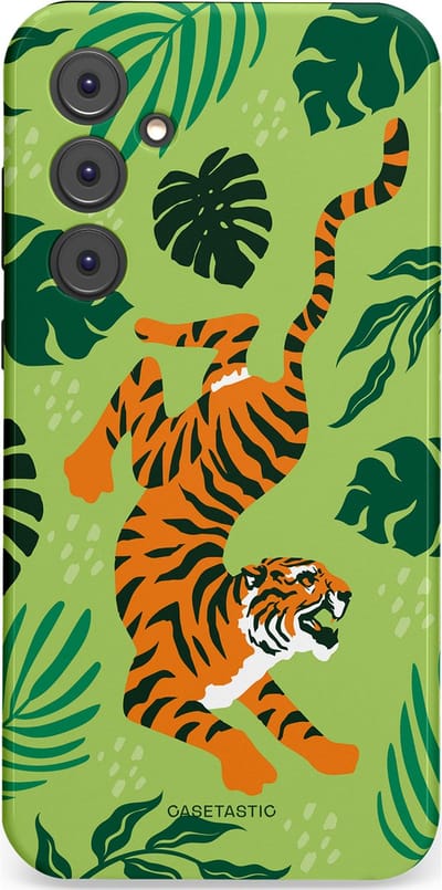 Casetastic Hoesje Geschikt voor Samsung A35 - Stijlvolle Beschermende Duo-layer Case - Tijgerwoud