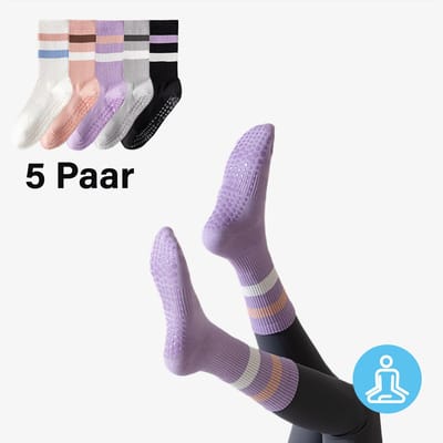 Professionele Yoga sokken Dames-5 Paar-Antibacterieel-Antislip-Maat 36-40-Multi Kleuren